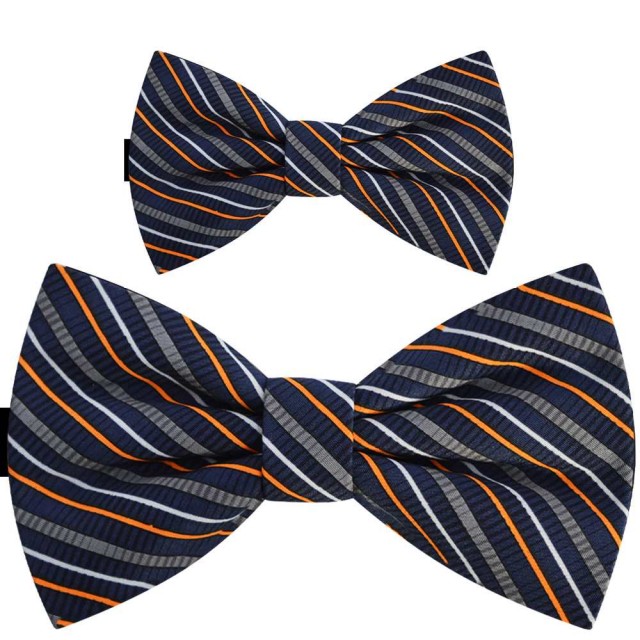 Set papioane tată fiu, bleumarin cu dungi orange